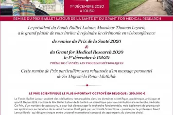 FNRS.awards ? | Remise du Prix Baillet Latour de la Santé et du Grant for Medical Research 2020