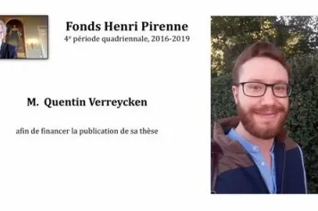 Subvention du Fonds Henri Pirenne décernée à Quentin Verreycken