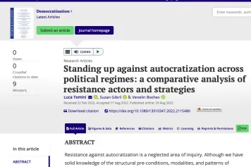 S'opposer à l'autocratisation à travers les régimes politiques : une analyse comparative des acteurs et des stratégies de résistance