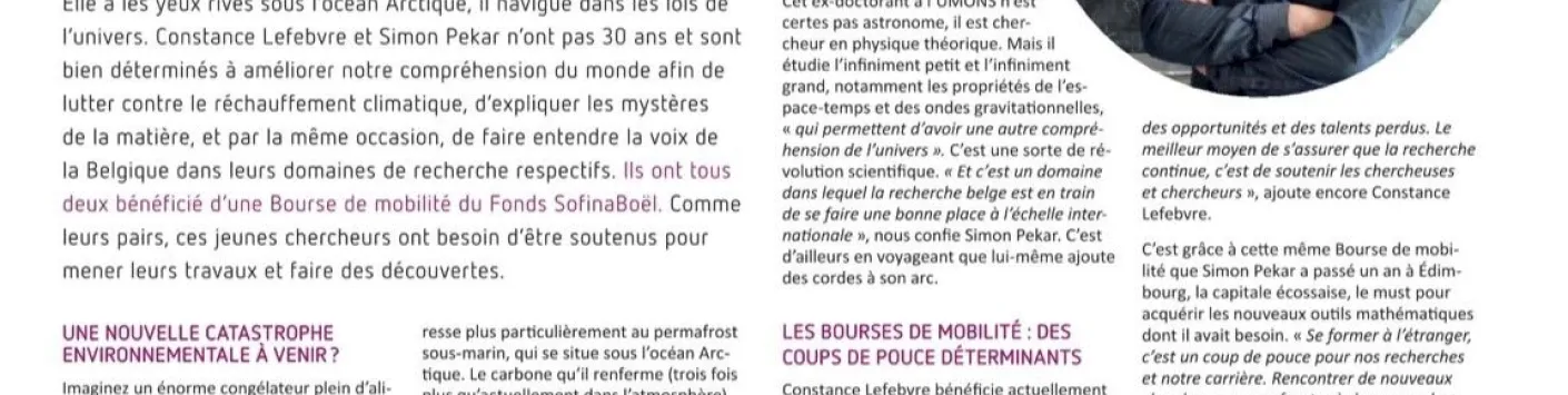 Visages de la recherche : Constance Lefebvre et Simon Pekar, se former à l'étranger