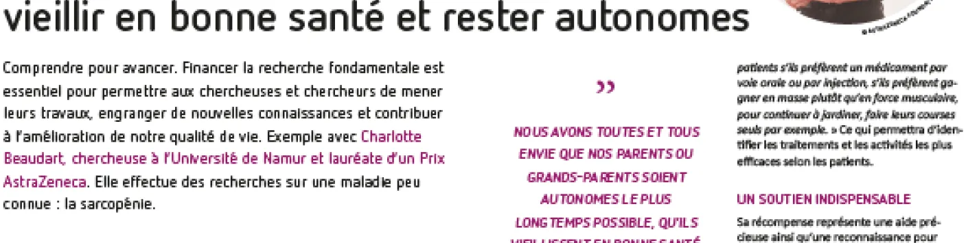 Visages de la recherche : Charlotte Beaudart, nous aider à vieillir en bonne santé