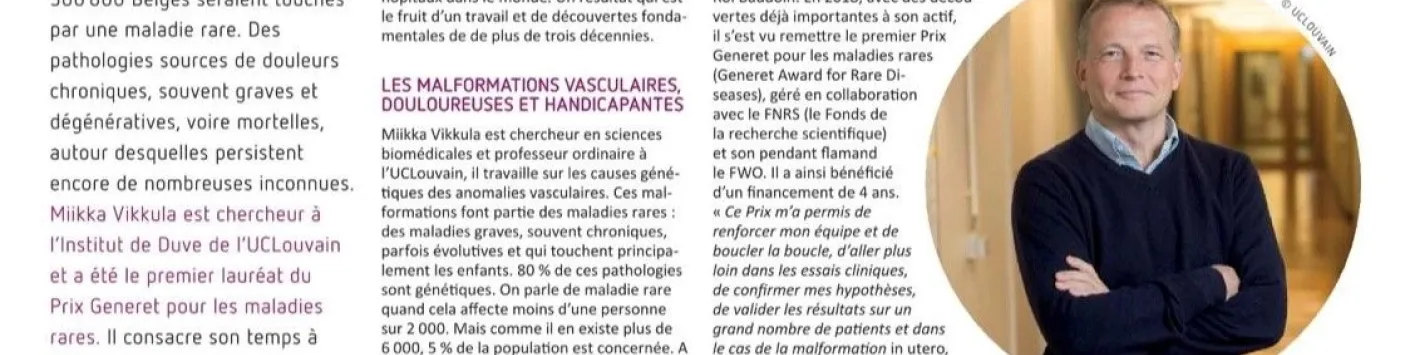 Visages de la recherche : Miikka Vikkula, mieux comprendre les maladies rares
