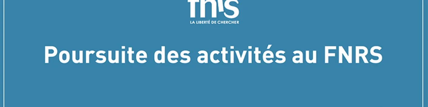 FNRS - Message de Véronique Halloin - #coronavirus
