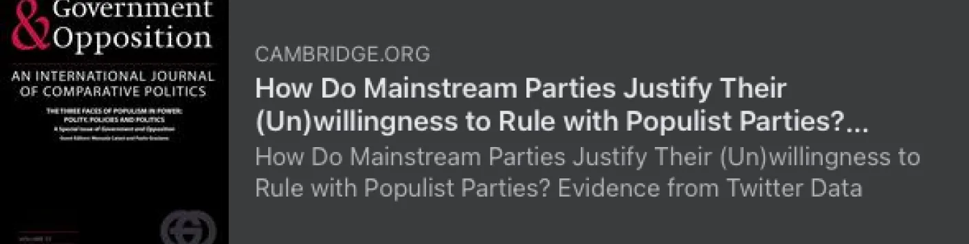 Les avantages et les inconvénients de (ne pas) inclure les partis anti-establishment dans le gouvernement 